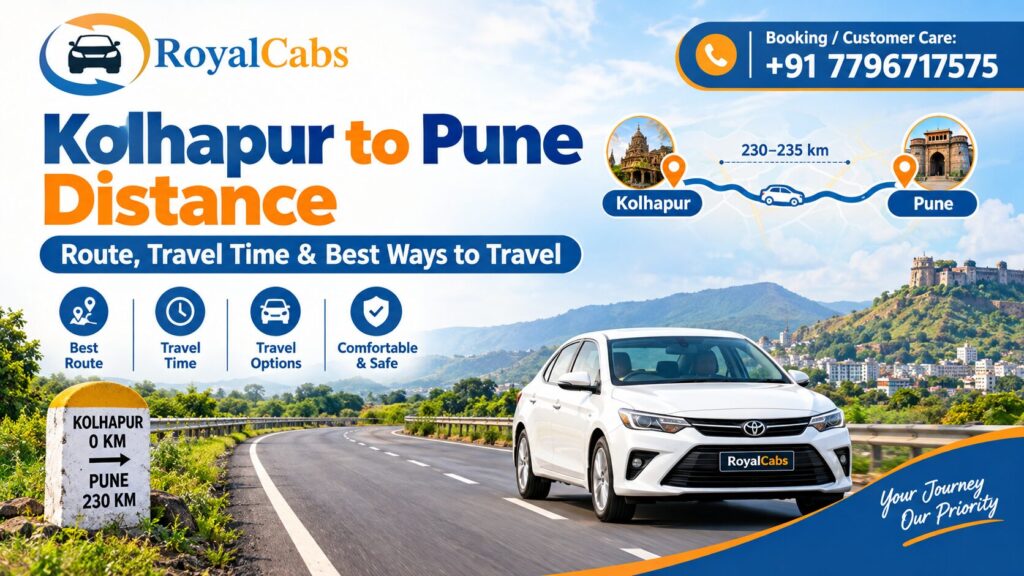 kolhapur to pune distance by car